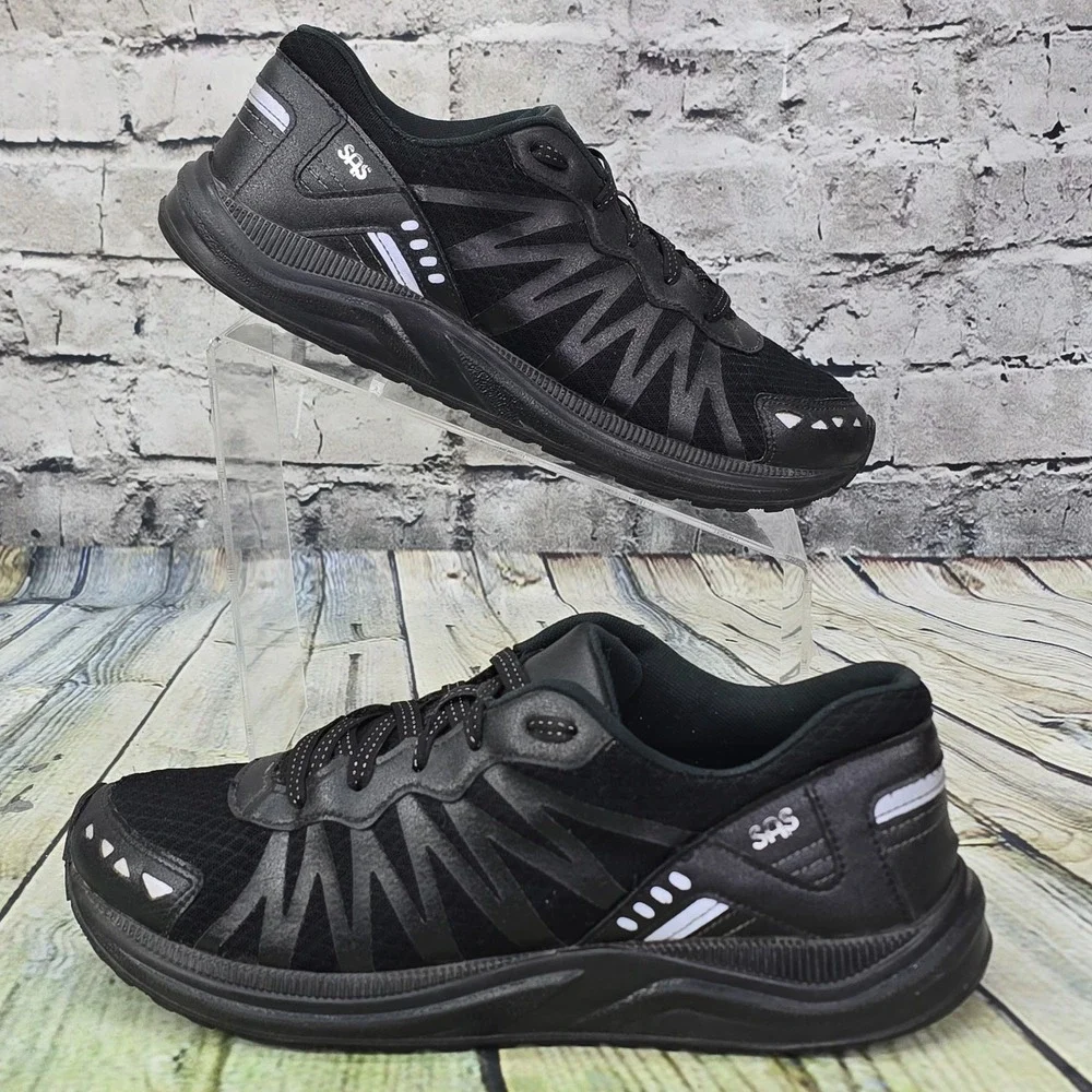 SAS Mission One Sneakers Men's‎ Size 7.5 D Black Comfort Walking Shoes Athletic